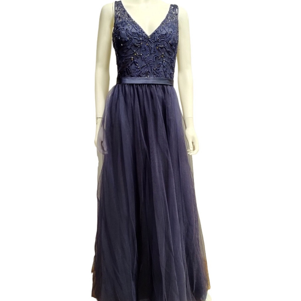 Morilee by Madeline Gardner Gown, beaded lace chiffon skirt size 12